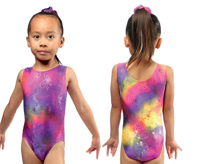 Mondor Printed Tank Metallic Detail Gymnastics Leotard 7822