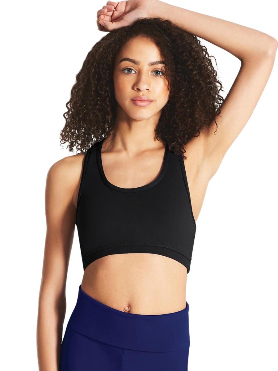 Black Racerback Crop